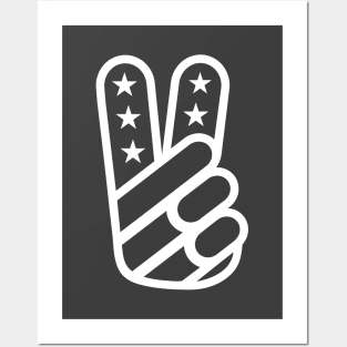 American Peace Sign (White on Asphalt) Posters and Art